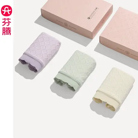 芬腾纯棉女士内裤中腰提臀透气舒适甜美可爱抗菌内档全棉三角裤头图片