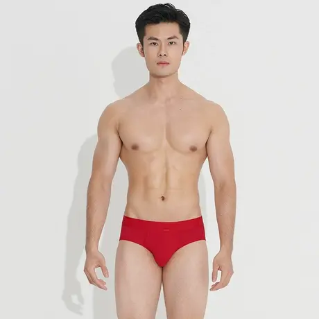 【拍3件109】Asianbum本命年鸿运红色莫代尔透气凸性感三平角内裤商品大图