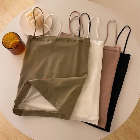 保暖背心内衣女加绒加厚内穿吊带无痕白色紧身秋冬长款针织打底衫图片