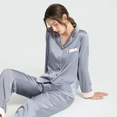 睡衣女夏季冰丝夏天薄款家居服套装高级感丝绸时尚轻奢两件套夏款商品大图