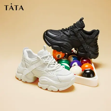 【蜜蜂嘉菲推荐】Tata他她2023秋商场时尚简约百搭休闲厚底老爹鞋图片