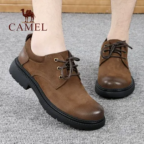 Camel/骆驼男鞋秋冬季款真头层牛皮工装复古大头低帮户外休闲鞋子商品大图