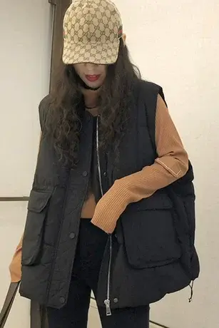 2023冬装新款小个子大口袋羽绒棉马甲女短款保暖面包服ins百搭潮图片