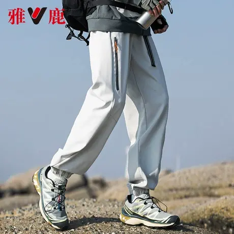 雅鹿工装休闲裤男春夏季2025新款宽松直筒裤时尚百搭束脚长裤商品大图