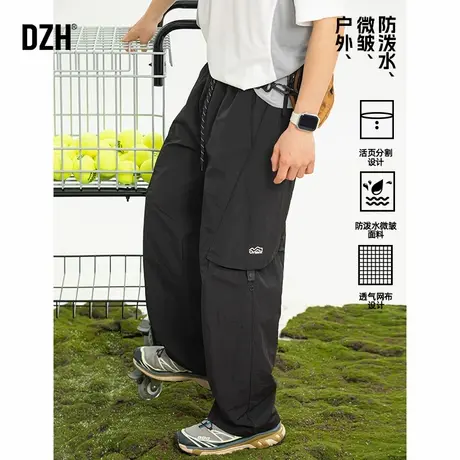 男士黑色机能工装裤男款直筒宽松春季裤子2025新款阔腿裤休闲长裤商品大图