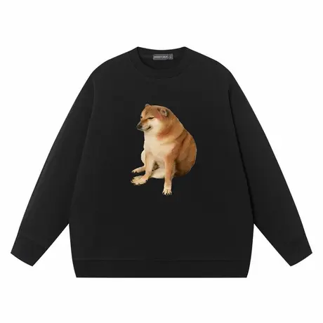 秋田犬狗狗柴犬表情包搞笑废柴狗子网红圆领卫衣男女上衣服情侣装商品大图