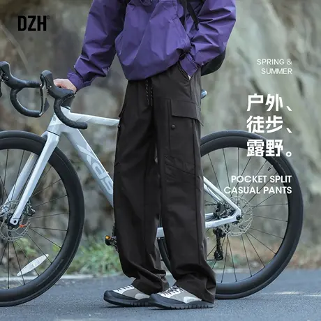 男士户外软壳冲锋裤男款夏薄款裤子直筒工装裤男潮牌登山裤伞兵裤商品大图