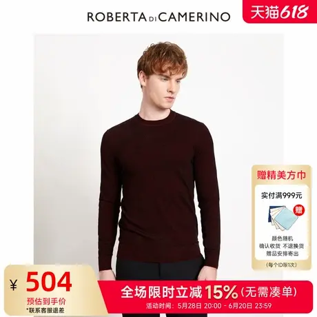 ROBERTA诺贝达秋季男装针织衫男圆领套头毛衣休闲羊毛衫图片