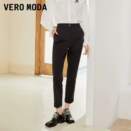 Vero Moda奥莱清仓早秋复古百搭高腰直筒九分心形西装休闲裤女商品大图