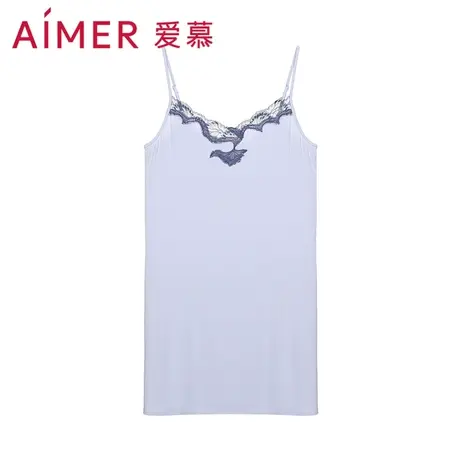 爱慕睡衣女夏季薄款V领性感细带吊带中长款家居服睡裙AM427731图片