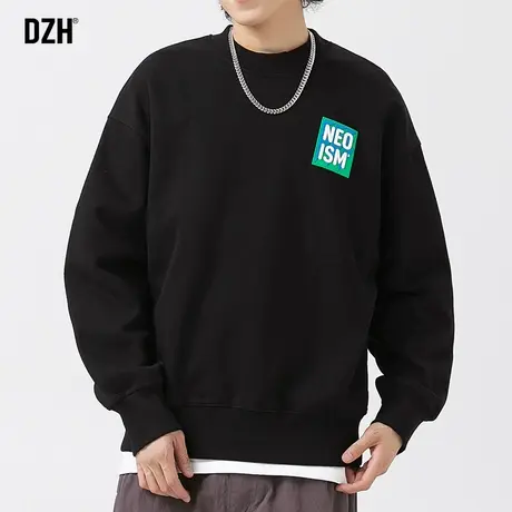 男士黑色重磅卫衣男美式春秋季潮牌男装2023新款长袖上衣宽松衣服商品大图