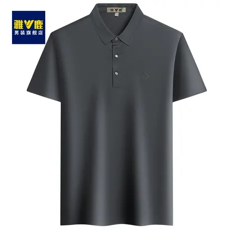雅鹿男士短袖中年爸爸夏装polo衫翻领冰丝速干刺绣商务休闲T恤男商品大图