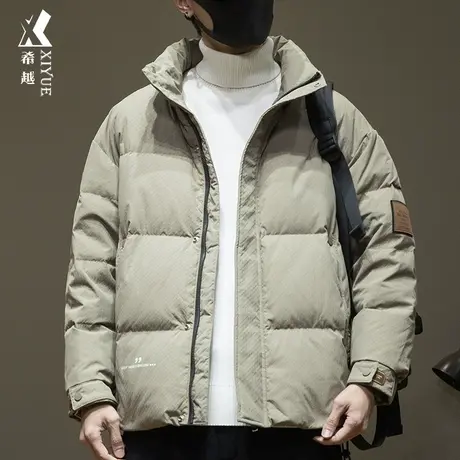 希越新国标羽绒服男外套宽松大码白鸭绒加厚棉服秋冬情侣面包服潮商品大图