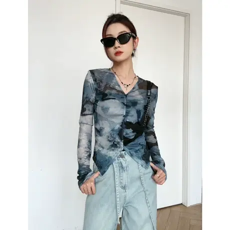 尔给短款防晒衫女长袖薄款上衣小个子2023新款夏季防晒薄衫t恤图片