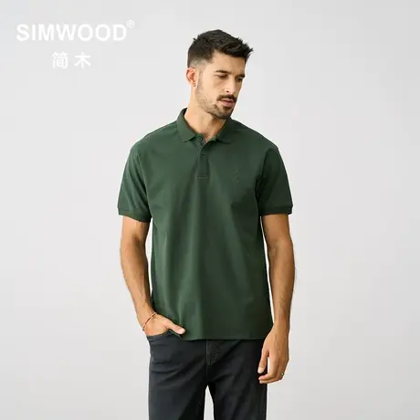 Simwood简木男装【宽松版型】新款240g sorona 翻领短袖polo衫商品大图