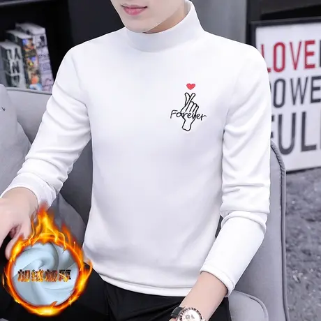 保暖上衣男秋冬装加绒卫衣加厚内衣半高领秋衣秋裤内搭保暖衣男装图片