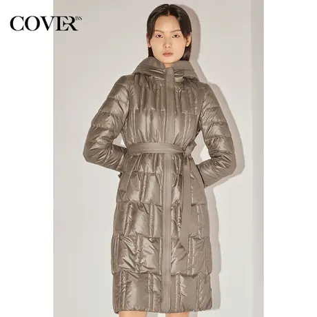 COVER冬季棉感易打理修身白鸭绒羽绒服图片