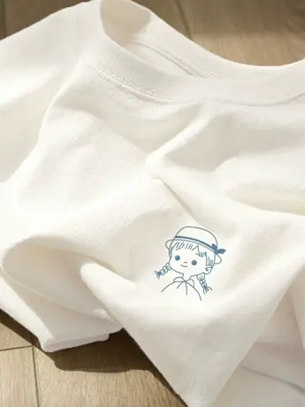 情侣装白色重磅仿棉质感短袖t恤女夏季美式复古高级感正肩上衣服商品大图