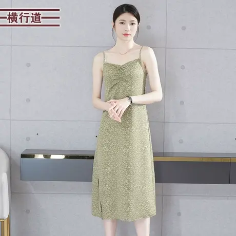 裙子女夏天吊带碎花中长款洋气显瘦气质大码背心无袖连衣裙夏季女图片