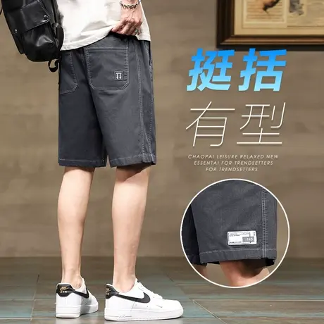 潮牌夏款五分工装马裤男生夏季短裤休闲外穿薄款大裤头中裤子男士商品大图