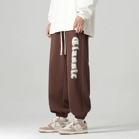 春天男士束脚运动灯笼卫裤春秋款男生印花潮牌痞帅气休闲裤子春季商品大图
