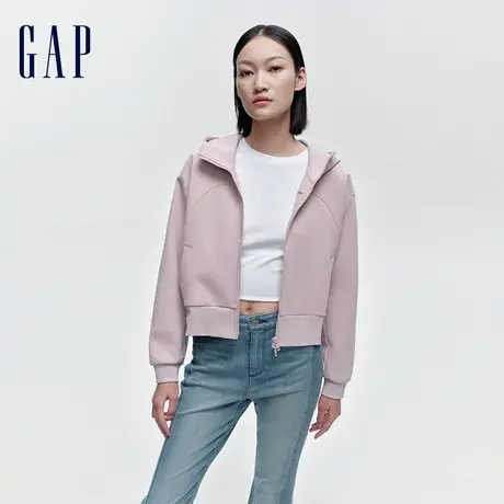 Gap女装春季2024新款宽松保暖Scuba卫衣粉色百搭连帽衫显瘦891632图片