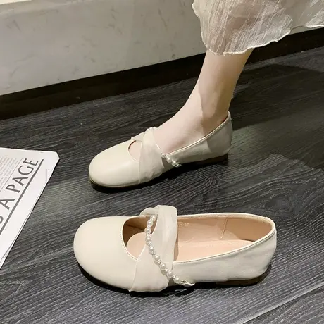 玛丽珍鞋2024年春夏季新款百搭浅口平底搭配裙子单鞋女四季豆豆鞋图片