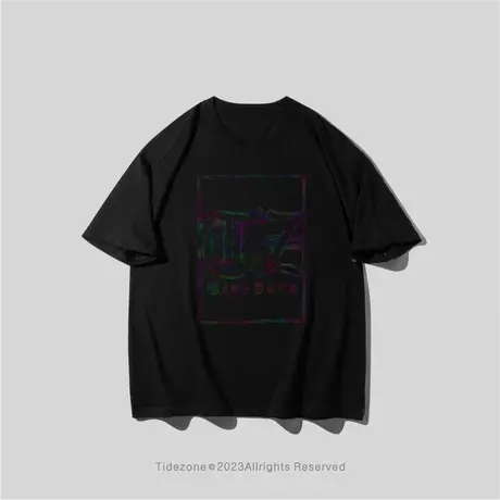 Ohlyah短袖男女同款夏潮流宽松简约纯色t恤上衣百搭潮牌原宿半袖商品大图