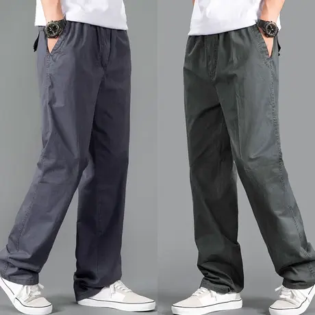 工装裤男秋季厚款休闲长裤宽松大码胖子肥佬裤春秋中年男士运动裤商品大图