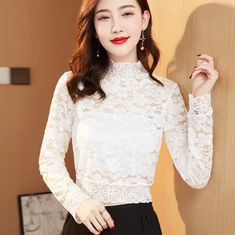 蕾丝打底衫女百搭假领弹力套头秋冬配毛衣衬衫打底内搭小衫假领子图片
