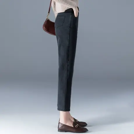 春季直筒牛仔裤女2023年新款春秋女裤大码裤子女小个子烟管九分裤图片