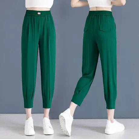 小个子哈伦裤女八分裤2023夏季薄款新款韩版小脚宽松九分灯笼裤子商品大图