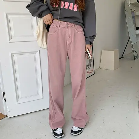 阔腿牛仔裤女2022秋冬小个子高腰宽松直筒显瘦垂感拖地长裤ins潮图片