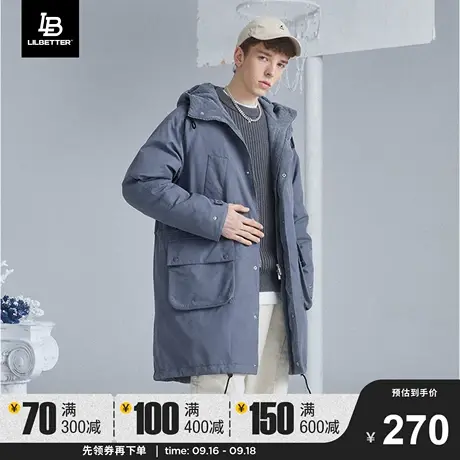 Lilbetter棉衣外套男新款冬季外套连帽保暖棉服潮流中长款冬装LB商品大图