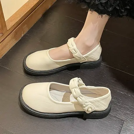 法式浅口小皮鞋女2023春季新款英伦风玛丽珍鞋爆款乐福鞋春秋单鞋图片