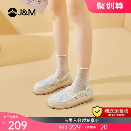 快乐玛丽单鞋女2023春夏新款女松糕厚底休闲透气懒人一脚蹬乐福鞋商品大图