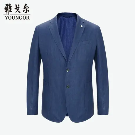 【商场同款】雅戈尔西服春季职业蓝色休闲汉麻西装外套男4227商品大图