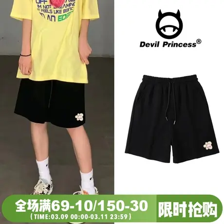 港风百搭chic小众设计感黑色五分裤女ulzzang高腰显瘦ins风短裤夏图片
