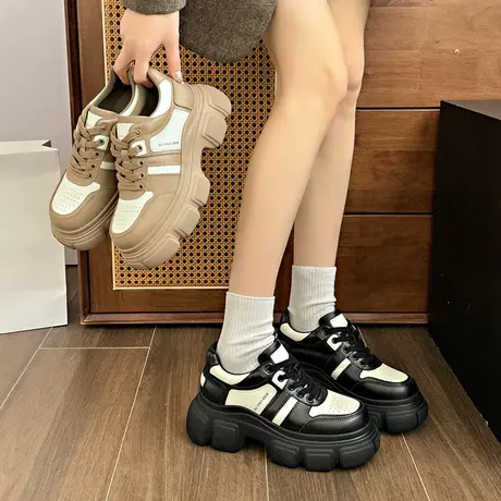 老爹鞋女2024年春秋新款松糕厚底百搭运动鞋小个子增高潮流休闲鞋商品大图