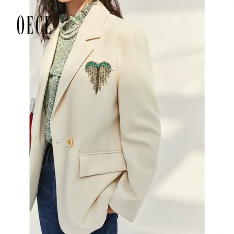 Oece高级感小西装外套2023春季新款女装气质女炸街西服图片