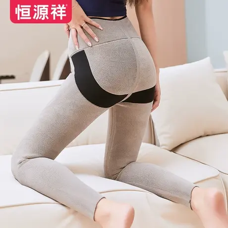 恒源祥新款羊羔绒保暖芭比裤秋冬加厚加绒打底裤外穿修身一体裤图片