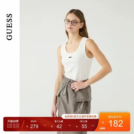 GUESS25年新款夏季女士纯色简约百搭打底针织背心-W5PP74K2Q40商品大图