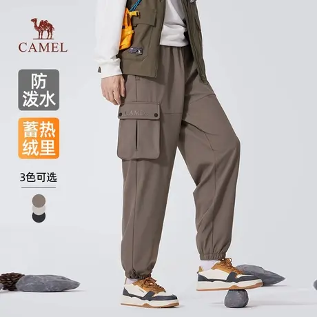 骆驼男装工装裤男2025新款冬季加绒保暖宽松束脚防泼水休闲长裤子商品大图