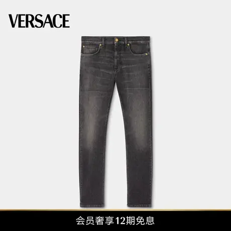 【12期免息】VERSACE/范思哲 男士Medusa Rock刺绣修身牛仔裤图片