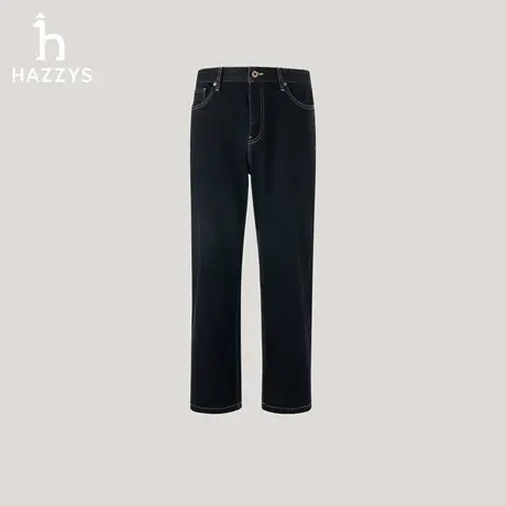 【商场同款】HAZZYS哈吉斯2025秋季新品男装休闲宽松直筒牛仔长裤图片