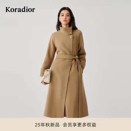 珂莱蒂尔2025冬季新款【乔欣同款瑰丽大衣】绵羊毛双面呢大衣女商品大图