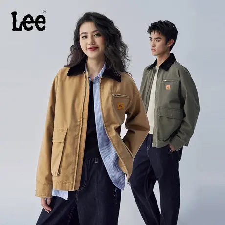 Lee25秋冬新品舒适版撞色翻领工装大口袋设计男女同款夹克外套潮商品大图