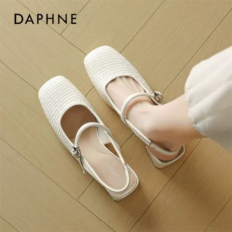 达芙妮高跟单鞋女2026春季新款法式小香风玛丽珍鞋晚晚风后空凉鞋图片