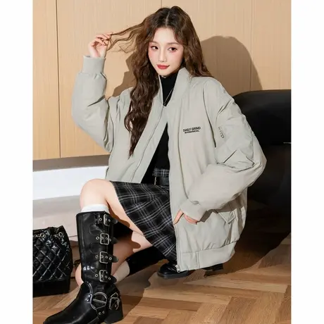 唐狮新款秋冬季短款羽绒服女休闲宽松棒球服休闲羽绒外套爆款tu商品大图