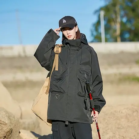 NASA冲锋衣男秋冬防风防水登山服外衣女款爬山机能情侣夹克外套商品大图